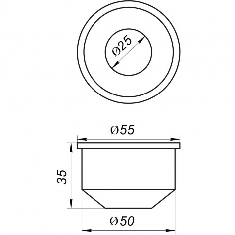 Редукція гумова VSplast 50/25 (чорна)