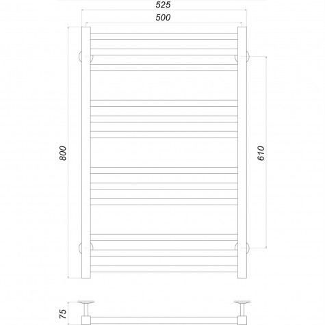 Полотенцесушарка UNIO MS W 800-500-12 Модена вода