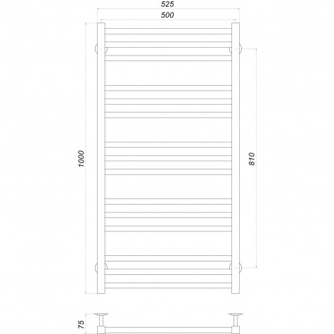 Полотенцесушарка UNIO MS W 1000-500-15 BLK Модена вода чорна