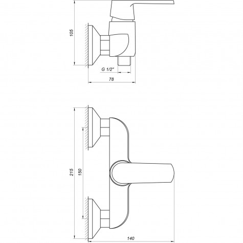 Змішувач для душу Globus Lux Laguna GLA-0105