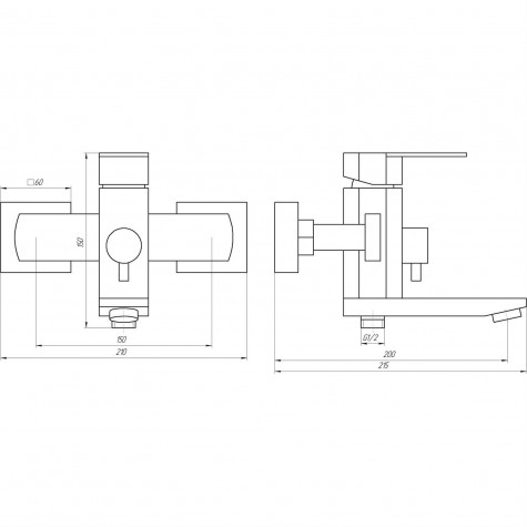 Змішувач для ванни Globus Lux Sorento SQ-102NHR