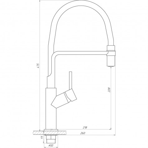 Змішувач для кухні Globus Lux DENVER Flex GDF-32-00-01