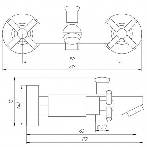 Змішувач для ванни Globus Lux DUKAT SD4-102