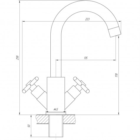 Змішувач для умивальника Globus Lux DUKAT SD4-101RS