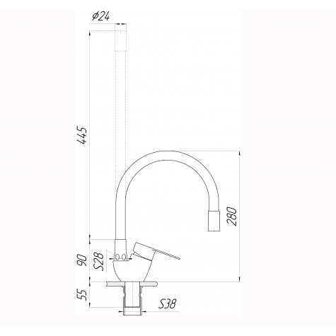 Змішувач для кухні Globus Lux MAIN SM-203SB