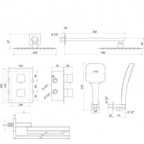 Душова система Globus Lux SMART GLM-505N-BB-TT