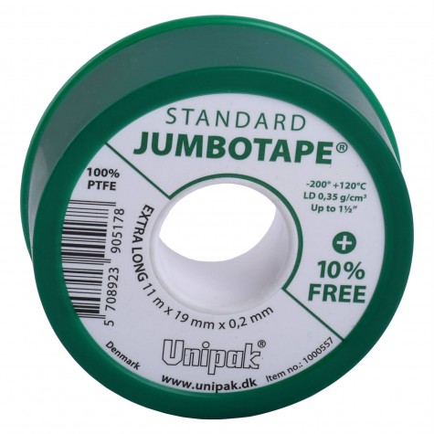 Фум стрічка тефлонова Jumbotape standard UNIPAK (11м х19мм х 0,2мм)