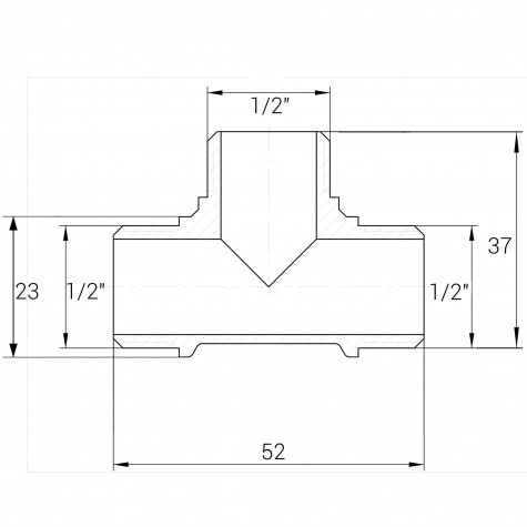 Трійник нікельований 1/2″ ЗР х 1/2″ ЗР х 1/2″ ЗР штампувань А0214А(нк) VA