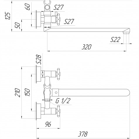 Змішувач для ванни Globus Lux DUKAT SD4-208