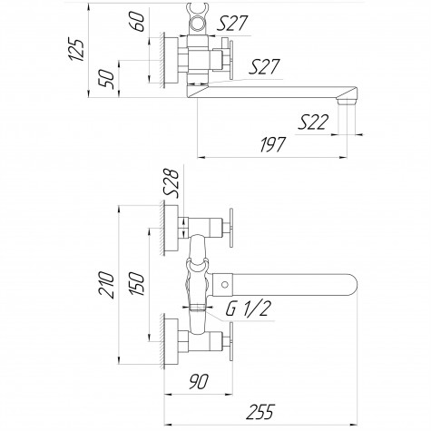 Змішувач для ванни Globus Lux DUKAT-8 SD8-102N