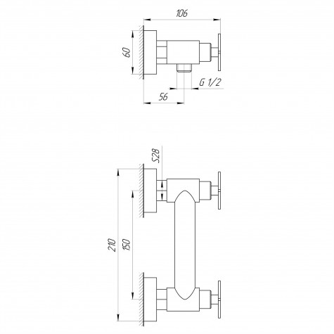 Змішувач для душу Globus Lux DUKAT-8 SD8-105