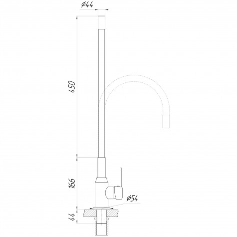 Змішувач для кухні DOMINO ELLIPSE DCC-203L-GRAY