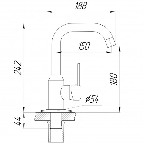 Змішувач для умивальника DOMINO ELLIPSE DCC-101L