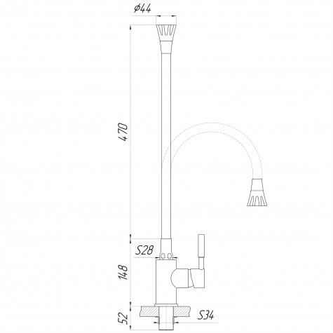 Змішувач для кухні Globus Lux Lazer GLLR-0203SA-G03