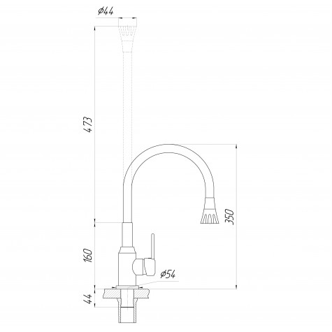 Змішувач для кухні Domino ELLIPSE DCC-203SA-G03