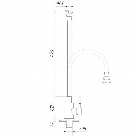 Змішувач для кухні Globus Lux Alpen SBT1-203SA-B01