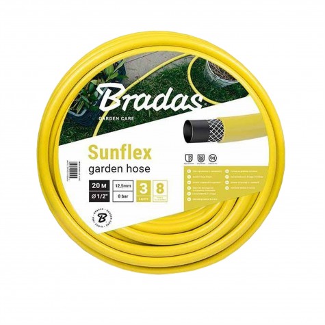 Шланг для поливу SUNFLEX 1/2″ - 20м Bradas Польща жовтий WMS1/220