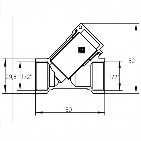 Фільтр грубої очистки латунний 1/2″ВР х 1/2″ВР ліварний Б3301А VA