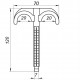 Кріплення-гак забивне підвійне для труби Ø16-20 Довжина 120мм чорна CRISTAL (уп.100шт)