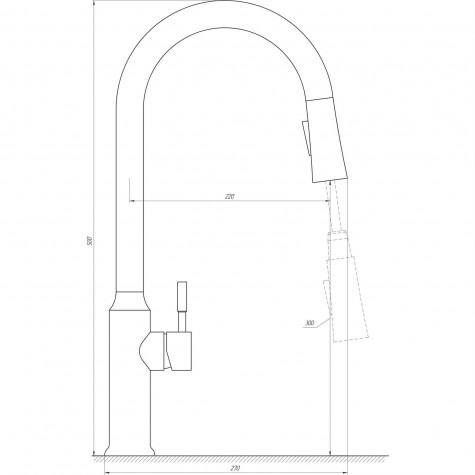 Змішувач для кухні Globus Lux ALPEN SBT1-2033-GP