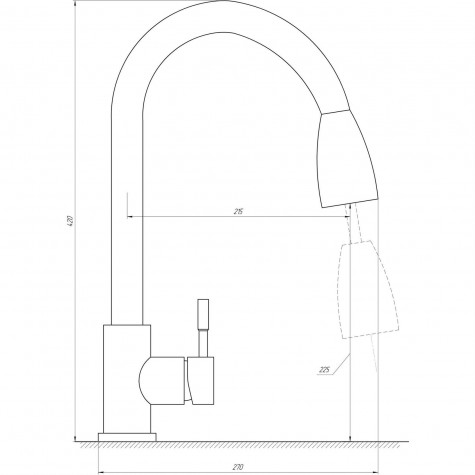 Змішувач для кухні Globus Lux ALPEN SBT1-2031-BB