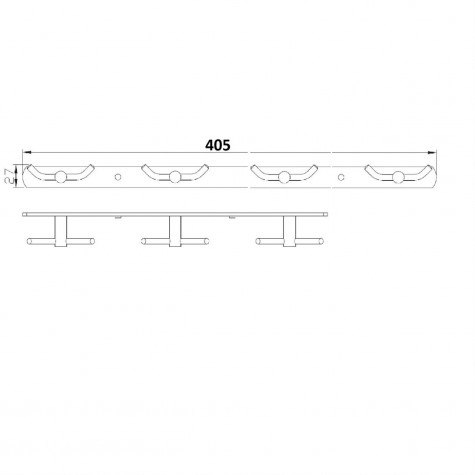 Планка з крючками подвійними 4х2 Perfect Sanitary Appliances RM 1503-4