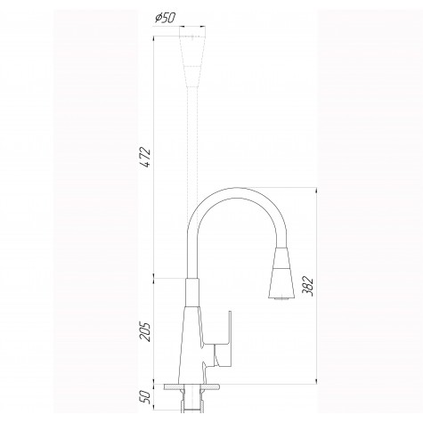 Змішувач для кухні DOMINO Dionis DDD-203SM-GP