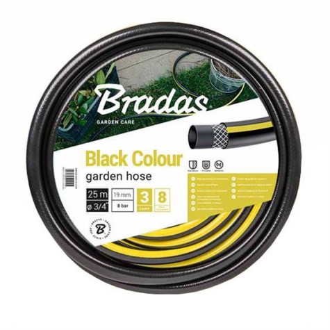 Шланг для поливу BLACK COLOUR 3/4″ 25м, Bradas Польща чорний WBC3/425