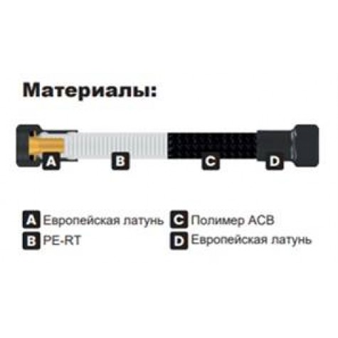 Шланг водяний TUCAI TAQ PREMIUM GRIF  1/2″x1/2″ BВ 0,3м.АНТИКОР. ACB HG-1212-300  (Чорний Мат) 209968